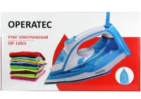 Manual steam iron Operatec OP-1003 2200W with ceramic sole steam regulator for ironing clothes OP1003 with steam from the mains 2200W Blue