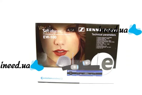 Беспроводной комплект из 2-х микрофонов Sennheiser EW-100 радиосистема два радиомикрофона и база