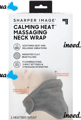 Массажер грелка для шеи с подогревом Calm Heat Massaging Neck вибромассажный согревающий шейный шарф бандаж для массажа, массажер-грелка от USB Серый