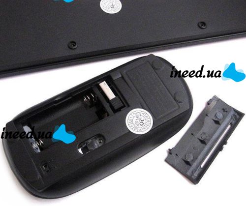 Комплект беспроводная ультратонкая Bluetooth клавиатура и мышь UKC WI1214 Black набор 2 в 1 для ПК компьютера ноутбука с USB адаптером 2.4GHz Черный