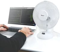 Настільний вентилятор Domotec MS-1624 портативний поворотний Електровентилятор 2 режими швидкості із захисною сіткою для будинку 23W MS1624 Білий 