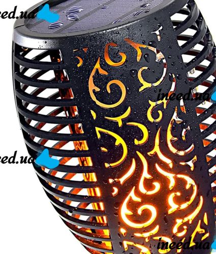 Садовый фонарь с эффектом пламени Solar Flame Led Light XF-6017 52 см водонепроницаемый уличный LED светильник факел на солнечной батарее XF6017