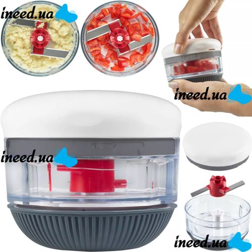 Ручной мини измельчитель для овощей Mini Chopper механический кухонный чоппер, блендер овощерезка для измельчения продуктов овощей фруктов и чеснока