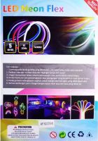 Светодиодная силиконовая лента Led Neon 0719 Белая 5 м неоновая гибкая подсветка в силиконе с блоком питания от сети 3000К IP65 12V-220V White