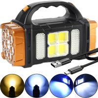Handheld Rechargeable Flashlight with Powerbank X-Balog HB-2678 1500mAh Solar Powered Portable LED Flashlight Floodlight for Camping USB
