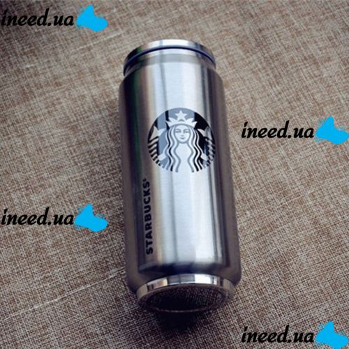 Металлическая термокружка Starbucks 450мл Старбакс PTKL-360 банка с трубочкой