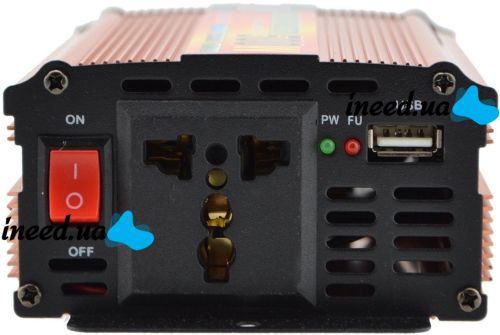 Автомобильный инвертор UKC 24V-220V 1000W авто преобразователь напряжения тока от прикуривателя и аккумулятора зарядное с защитой от перегрева 1000Вт