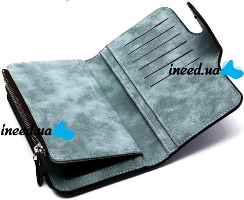 Женский замшевый кошелек Baellerry Forever N2345 Blue Jeans женское мини портмоне на 10 отделений для купюр и мелочи 19х10.5 см Голубое