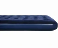 Надувной одноместный матрас Avenli Flocked Air Bed Single 191х99х22см до 150 кг с велюровым покрытием, Надувная кровать на 1 место с насосом Синий