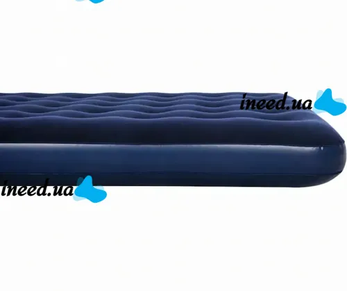 Надувной одноместный матрас Avenli Flocked Air Bed Single 191х99х22см до 150 кг с велюровым покрытием, Надувная кровать на 1 место с насосом Синий