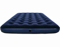Надувной одноместный матрас Avenli Flocked Air Bed Single 191х99х22см до 150 кг с велюровым покрытием, Надувная кровать на 1 место с насосом Синий