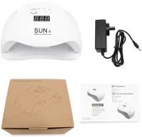 Профессиональная лампа UV/LED SUN X 54W для маникюра и педикюра с таймером, аппарат для полимеризации и сушки гель лака и геля для ногтей Белый