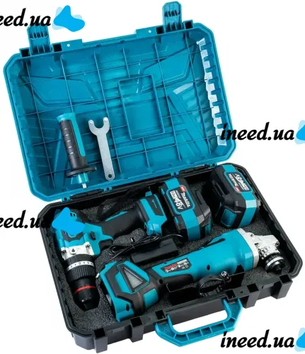 Makita 2in1 cordless set Screwdriver Drill DTW485 Drill DGA506ZPRO 48V 6Ah, Makita power tool set 2 batteries in a case