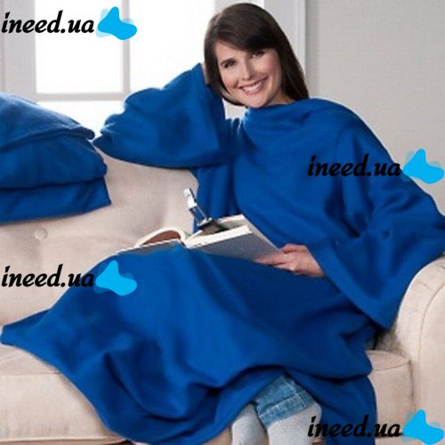 Плед с рукавами Snuggie Blanket синий и малиновый