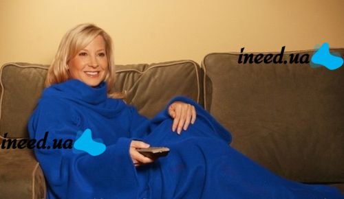 Плед с рукавами Snuggie Blanket синий и малиновый