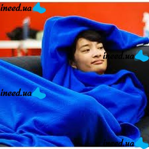 Плед с рукавами Snuggie Blanket синий и малиновый