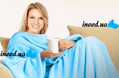 Плед с рукавами Snuggie Blanket синий и малиновый