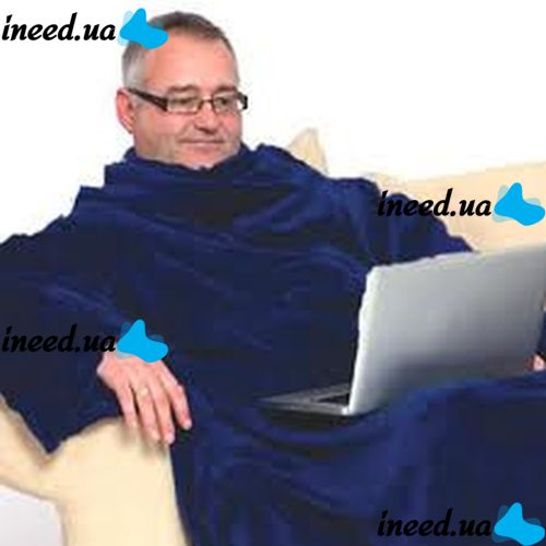Плед с рукавами Snuggie Blanket синий и малиновый