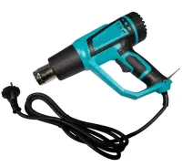 Промышленный сетевой фен Мakita HG5030K 1600W с 4 насадками 2 режима для пайки снятия краски и термоусадки, тепловой строительный фен от сети