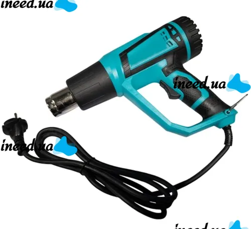 Промышленный сетевой фен Мakita HG5030K 1600W с 4 насадками 2 режима для пайки снятия краски и термоусадки, тепловой строительный фен от сети