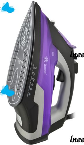 Domotec MS-2258 Steam Hand Iron with Ceramic Sole, Steam Regulator and Self-cleaning Function for Ironing Clothes 3000W Purple
