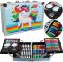 Children's art set for drawing and creativity Unicorn 145 items in a folding suitcase, a set of pencils and paints in a Blue case 