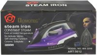 Domotec MS-2258 Steam Hand Iron with Ceramic Sole, Steam Regulator and Self-cleaning Function for Ironing Clothes 3000W Purple