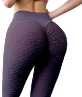 Женские спортивные леггинсы Staples Scrunch Bum Фиолетовые с завышенной высокой талией эффектом пуш-ап утягивающие бесшовные лосины для фитнеса push up