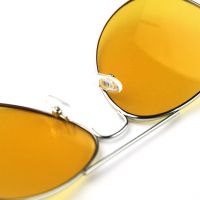 Водительские очки ночного видения для вождения ночью Night View NV Glasses, желтые поляризационные антибликовые авиаторы антифары с защитой для глаз