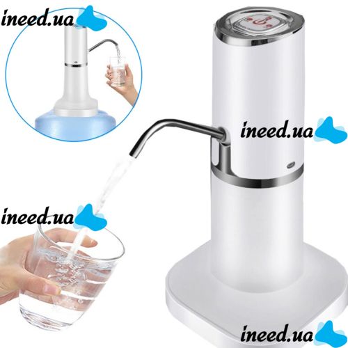 Автоматическая помпа диспенсер для бутылки питьевой воды Water Dispenser XL-145 Белая, Аккумуляторный электрический насос дозатор на бутыль кулера