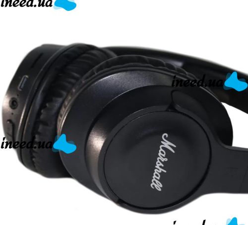 Накладные беспроводные наушники Marshall WH-XM6 с Bluetooth подключением, Полноразмерные блютуз стереонаушники Маршал с регулировкой длины Черные
