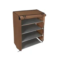 Folding Fabric Shelf Shoe Storage Cabinet Shoe Cabinet A-5 90x56x27 cm 4 Shelves, Dust-proof Shelf Organizer Frame 5556 HCX 7688