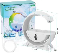 Anti-Gravity Humidifier T00K8 Nightlight Anti-Gravity Humidifier with RGB Light, Diffuser 350ml with USB drip effect White