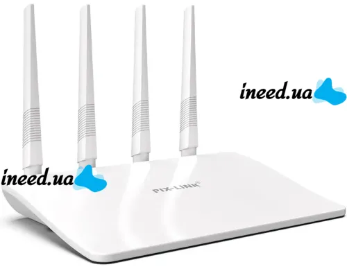 High-speed Mini Router Wi-Fi Router Pix-link LV-WR21Q 300 Mbit 2.4GHz, Wireless Wi-Fi Router up to 300Mb/s 4 Antennas 4 Ports White