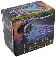 Вуличний лазерний проектор Led Change card Garden Projector PJ-518 на 12 картриджів RGB зображень, Новорічний світлодіодний диско прожектор з пультом