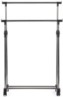Телескопічна стійка-вішалка для зберігання одягу та взуття Double Pole Clothes Horse підлогова пересувна стійка, подвійна вішалка на коліщатках