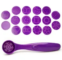 Декорирующая ложечка для кофе и блюд Magic Spice Spoon 16 узоров, Ложка для декорирования с насадками трафаретами для украшения латте от батареек