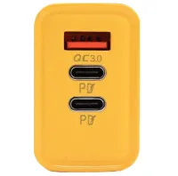 Сетевое зарядное устройство зарядка BauTech APD-60 65W USB 2Type-C блок питания адаптер с быстрой зарядкой для мобильного телефона GaN PD 65Вт Желтый