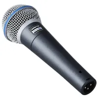 Динамический проводной микрофон Shure Beta 58A ручной для пения, Вокальный шнуровой микрофон Шур для записи голоса и караоке с чехлом Черный