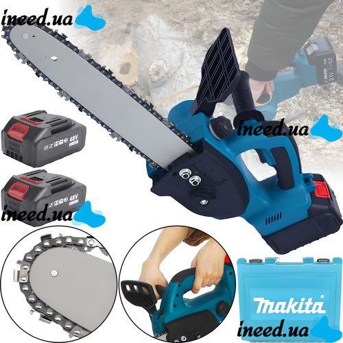 Велика акумуляторна ланцюгова пила Makita DUC122Z 48V 5AH шина 12 " для обрізки гілок дерев 2 акумулятора, Бездротова Ручна електропила Макіта