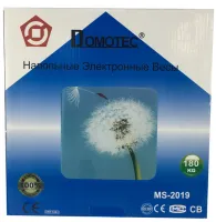 Электронные напольные весы Domotec MS-2019 до 180 кг для взвешивания, Квадратные стеклянные весы с Led дисплеем для взвешивания Домотек до 180кг