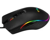 Игровая проводная компьютерная мышка Weibo S320 USB 7 Кнопок с RGB подсветкой для ПК, Геймерская USB мышь 4800 DPI для компьютера и ноутбука Черная