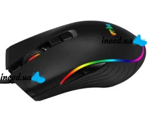 Игровая проводная компьютерная мышка Weibo S320 USB 7 Кнопок с RGB подсветкой для ПК, Геймерская USB мышь 4800 DPI для компьютера и ноутбука Черная