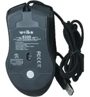 Игровая проводная компьютерная мышка Weibo S320 USB 7 Кнопок с RGB подсветкой для ПК, Геймерская USB мышь 4800 DPI для компьютера и ноутбука Черная