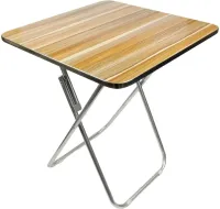 Туристический раскладной квадратный стол Square Folding Table 60х60х70 см для пикника, Складной алюминиевый столик МДФ для кемпинга Коричневый