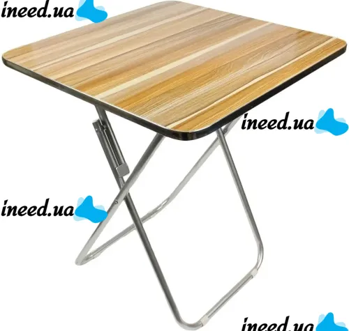 Туристический раскладной квадратный стол Square Folding Table 60х60х70 см для пикника, Складной алюминиевый столик МДФ для кемпинга Коричневый