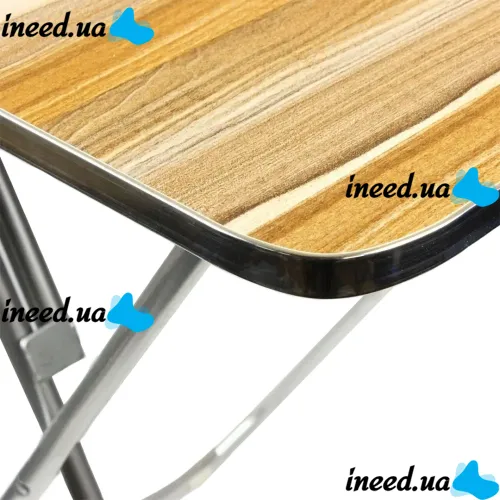 Туристический раскладной квадратный стол Square Folding Table 60х60х70 см для пикника, Складной алюминиевый столик МДФ для кемпинга Коричневый