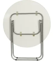 Туристический раскладной круглый стол Round Folding Table 60х70 см для пикника, Складной алюминиевый столик МДФ для кемпинга и сада Коричневый