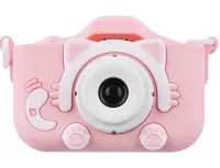 Детский цифровой фотоаппарат Smart kids Kitty XO XJ01 с селфи камерой и видео съемкой 600mAh, Камера Котик 2" с встроенными играми для детей Розовый
