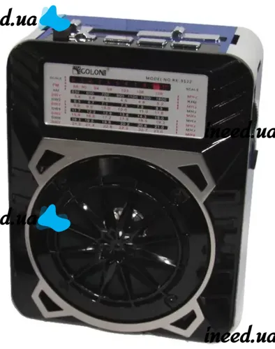 Аккумуляторный радиоприемник Golon RX-9133 с фонариком и встроенным плеером SD, USB, от сети с аккумулятором, FM Радио приемник Колонка на батарейках